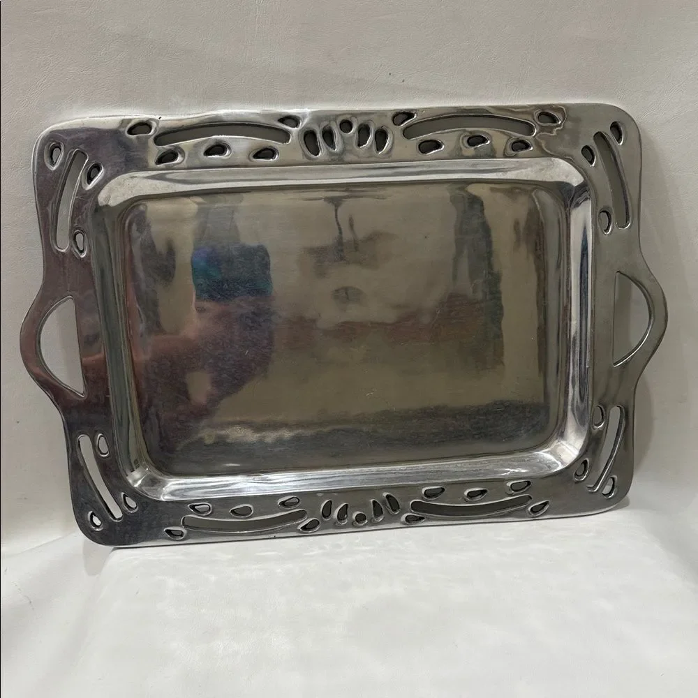 Holland Boone Polished Pewter Lead Tarnish Free Rectangular Tray 12 2/4 X 19